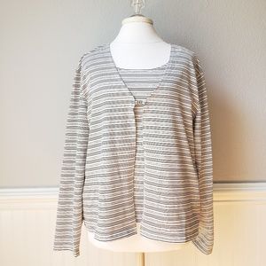 Black striped long sleeve top